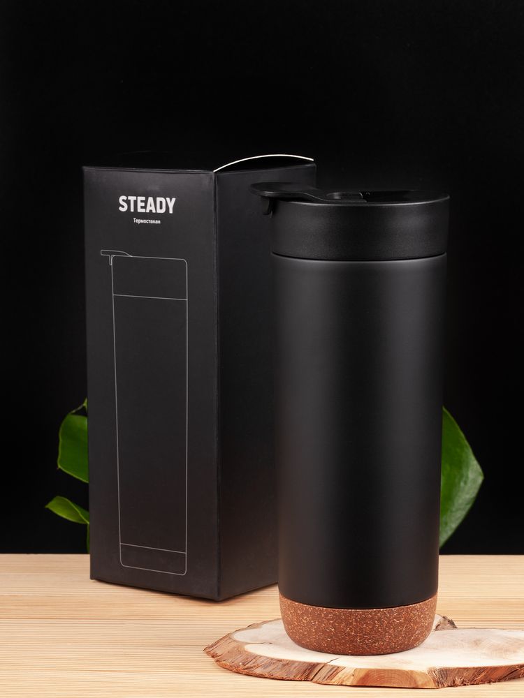 Термостакан Steady, черный-12