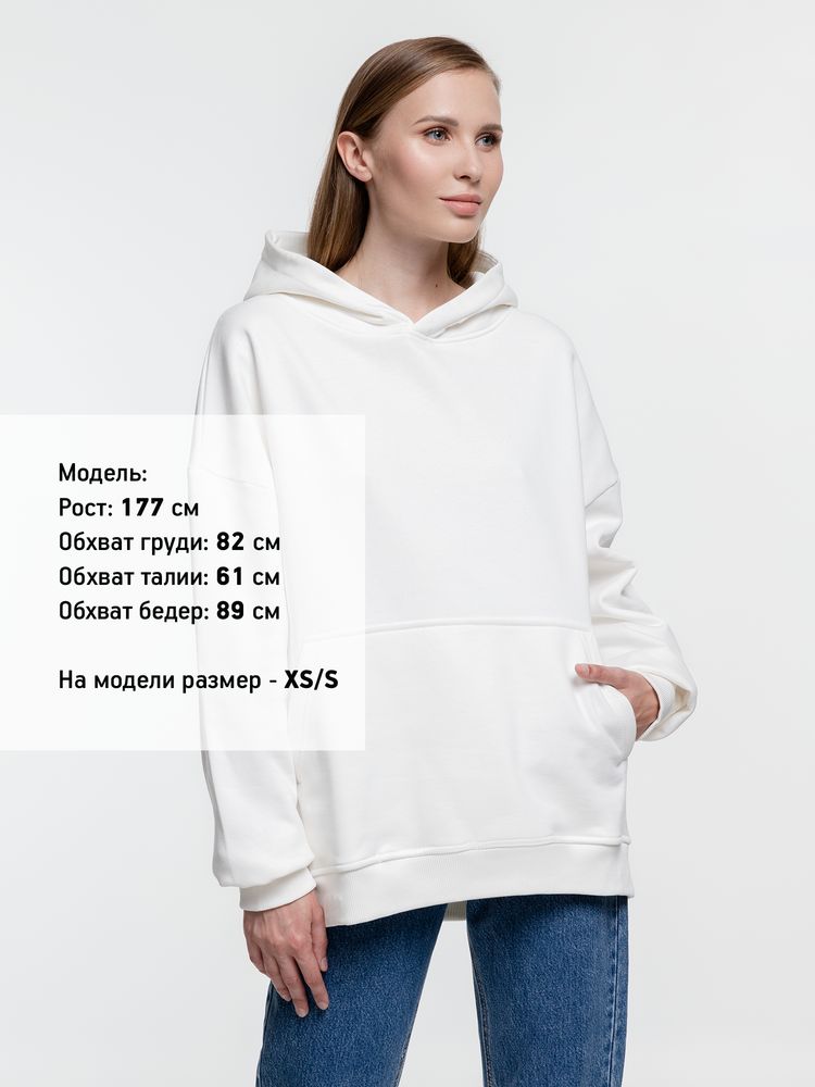 Худи оверсайз Kulonga Comfort Heavy, молочно-белое, размер XS/S-4