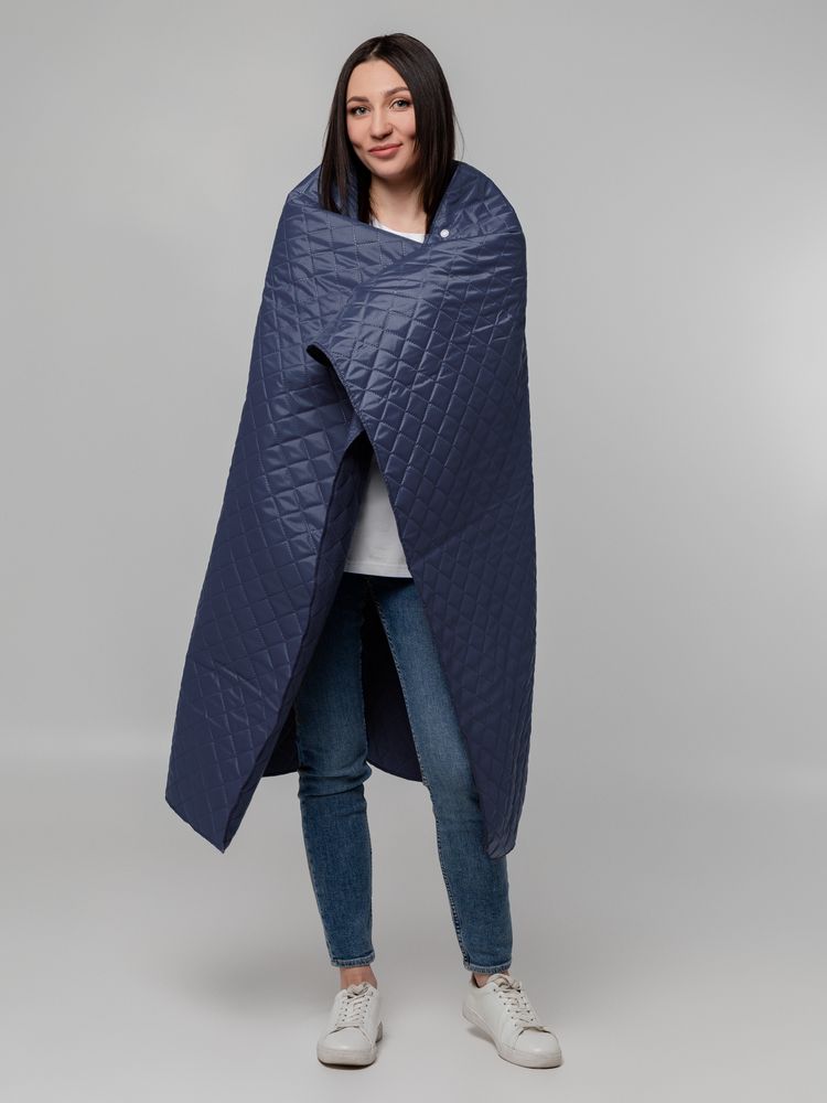 Плед-пончо для пикника SnapCoat, синий-6