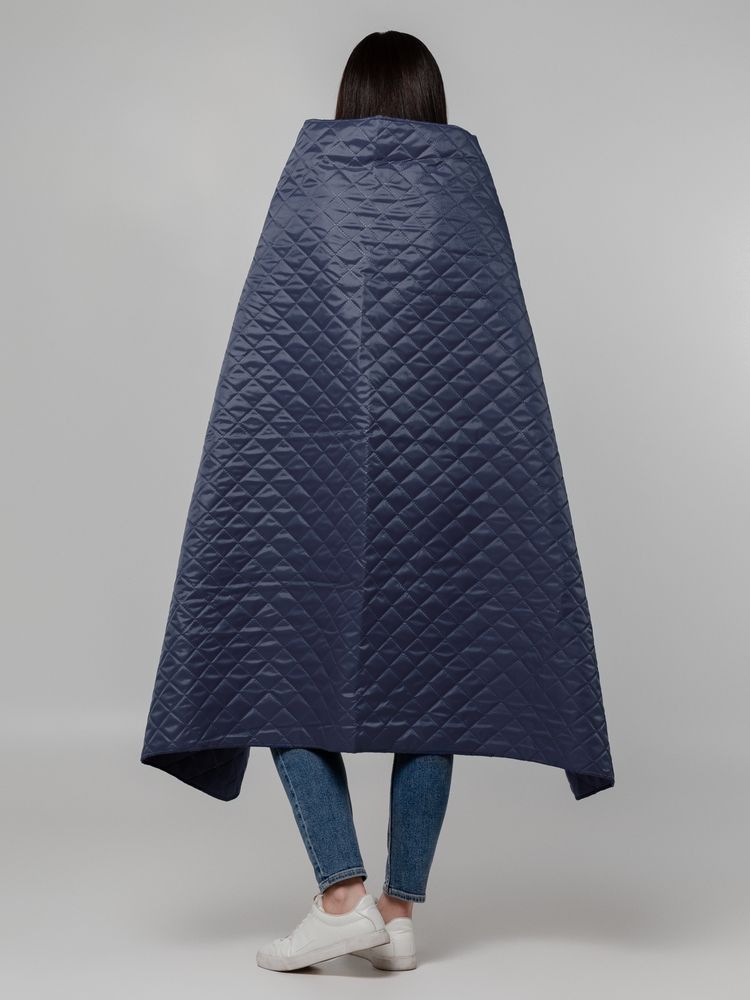 Плед-пончо для пикника SnapCoat, синий-9
