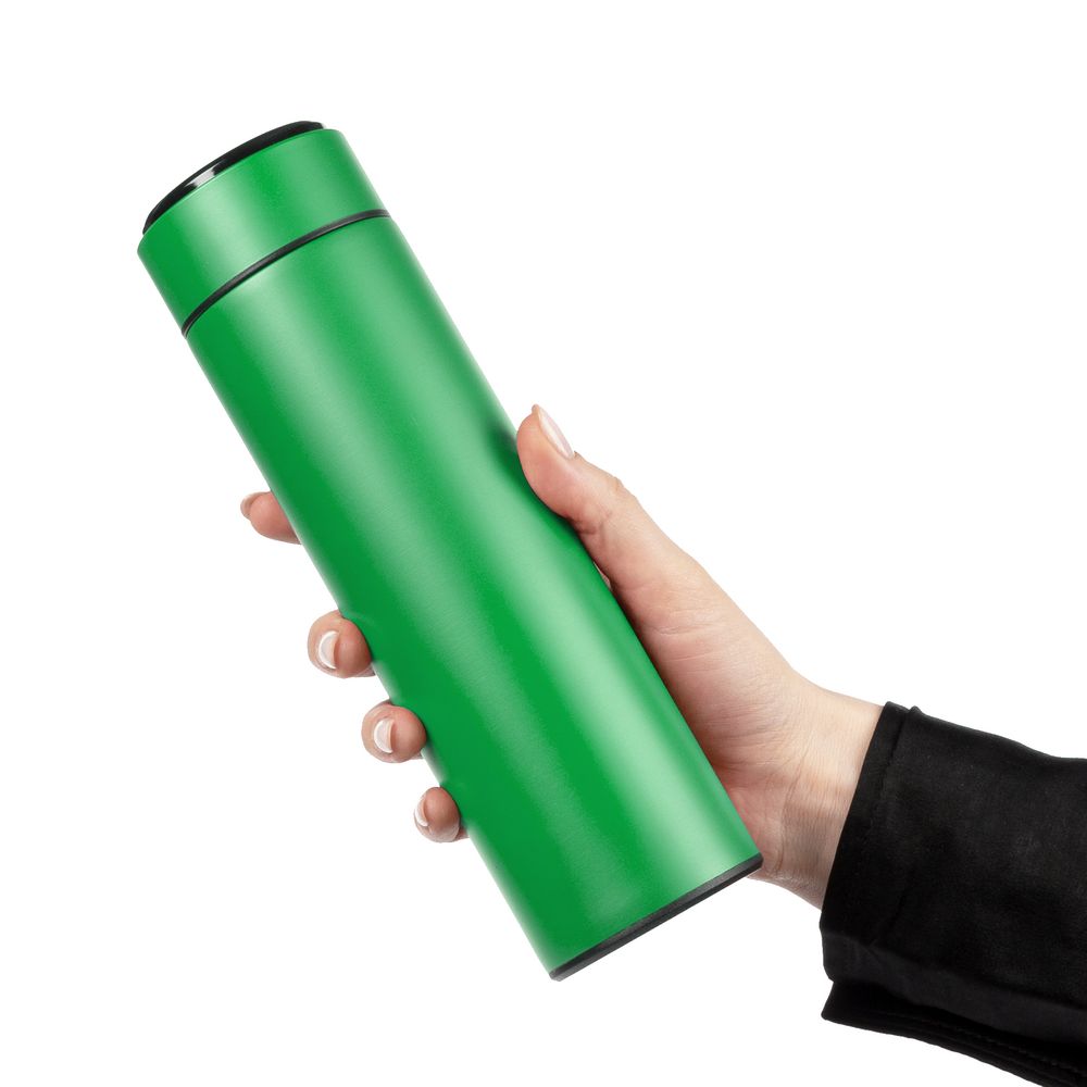 Смарт-бутылка с заменяемой батарейкой Long Therm, зеленая-7