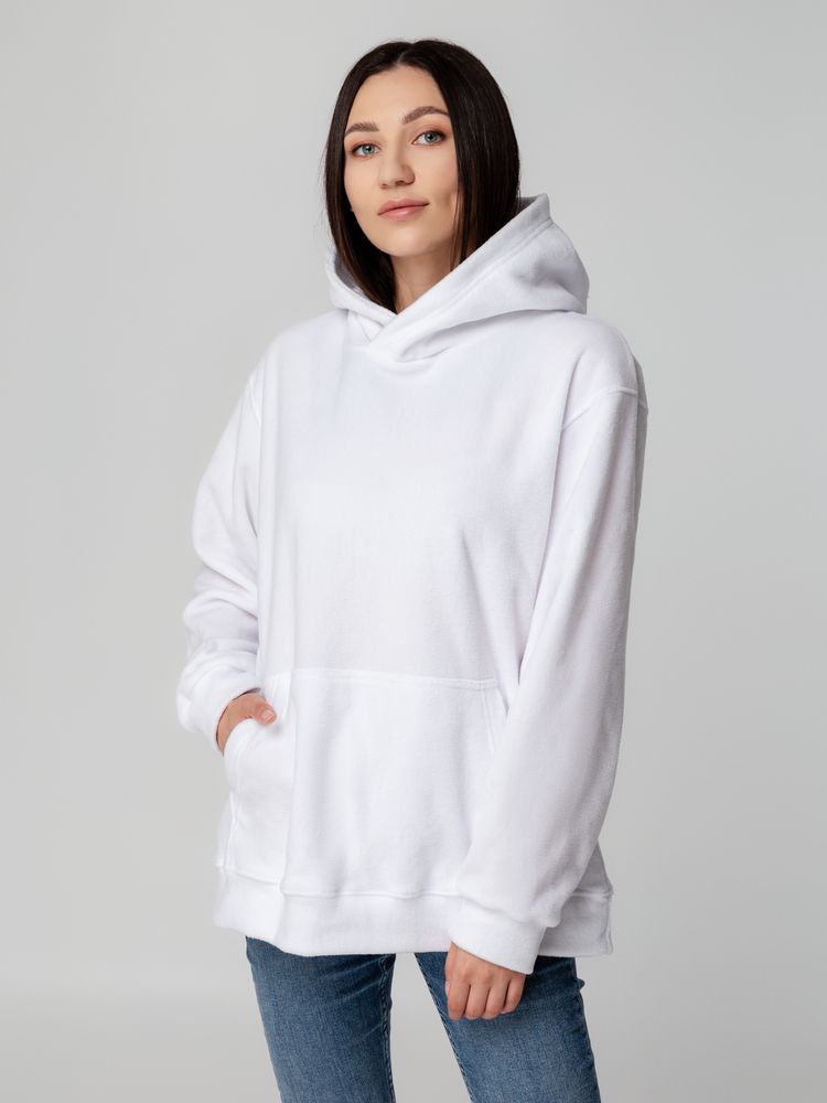 Худи флисовое унисекс Manakin, белое, размер XS/S-6