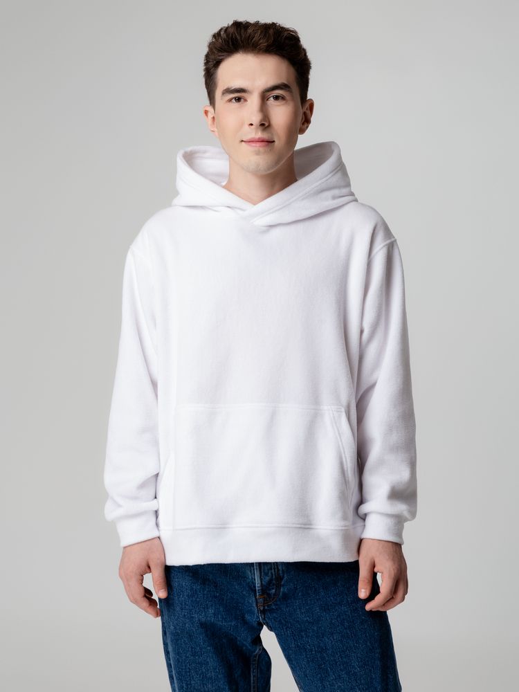Худи флисовое унисекс Manakin, белое, размер XS/S-10