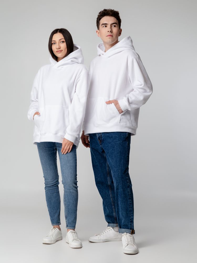 Худи флисовое унисекс Manakin, белое, размер XS/S-13
