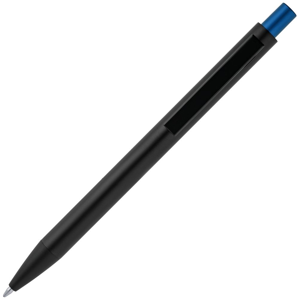 Ручка шариковая Chromatic, черная со светло-синим-3