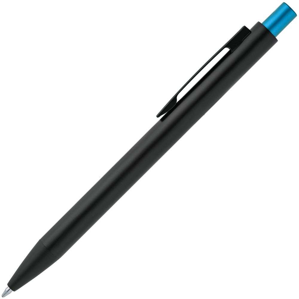 Ручка шариковая Chromatic, черная с голубым-2