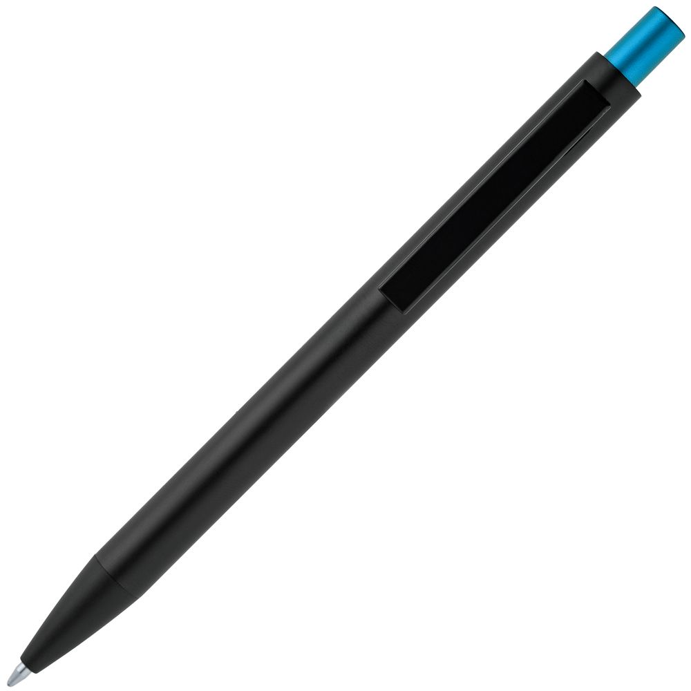 Ручка шариковая Chromatic, черная с голубым-3