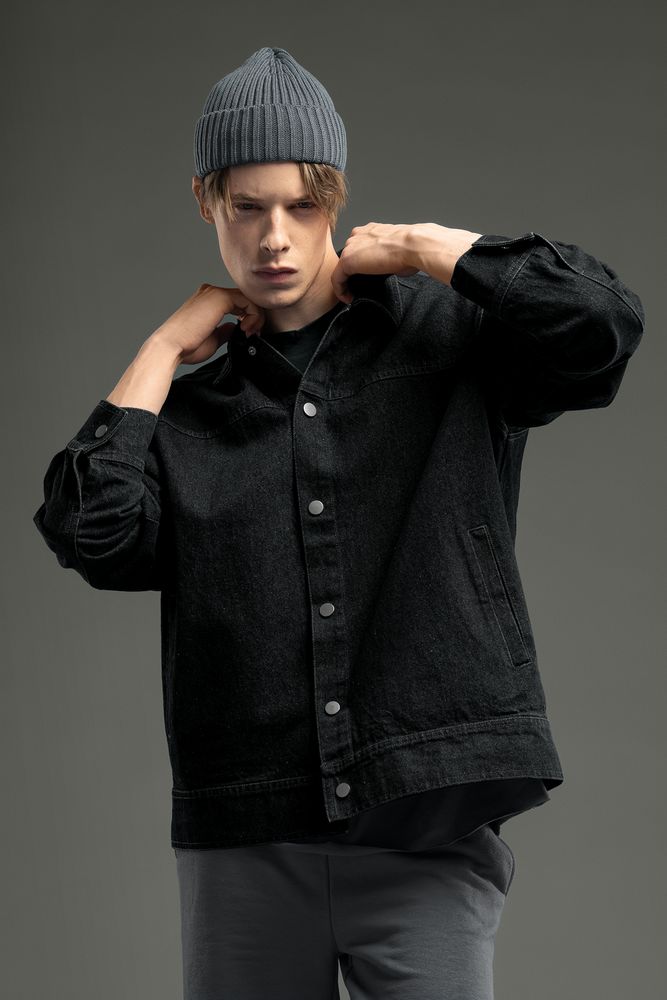 Куртка джинсовая O1, черная, размер XL/XXL-4