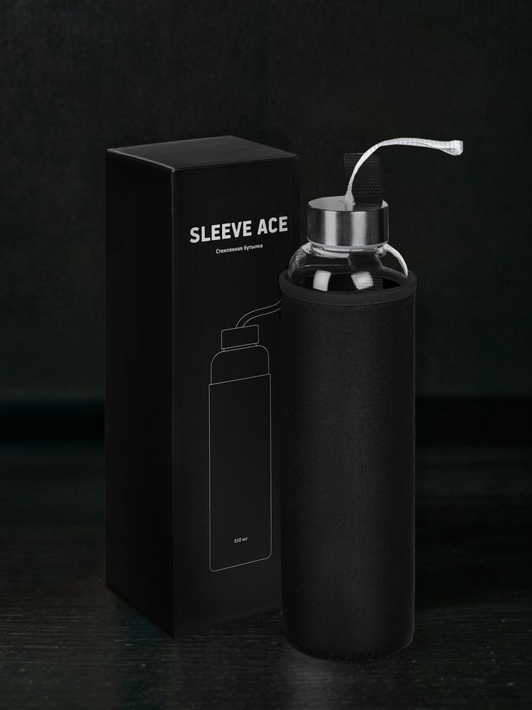 Бутылка для воды Sleeve Ace, черная-6
