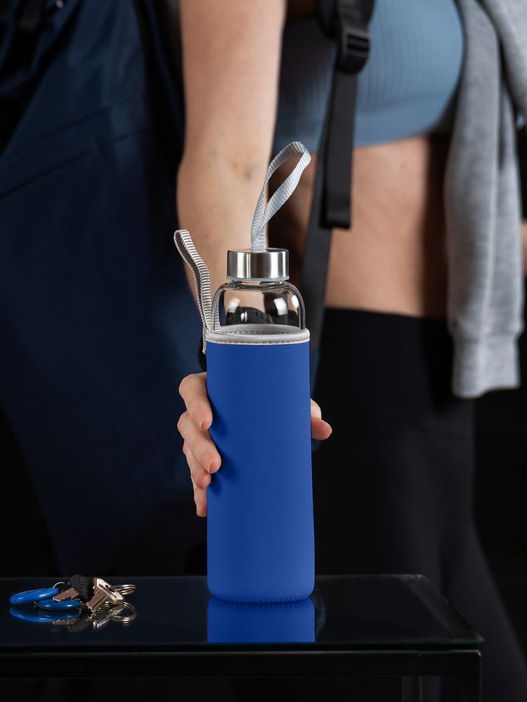 Бутылка для воды Sleeve Ace, синяя-7