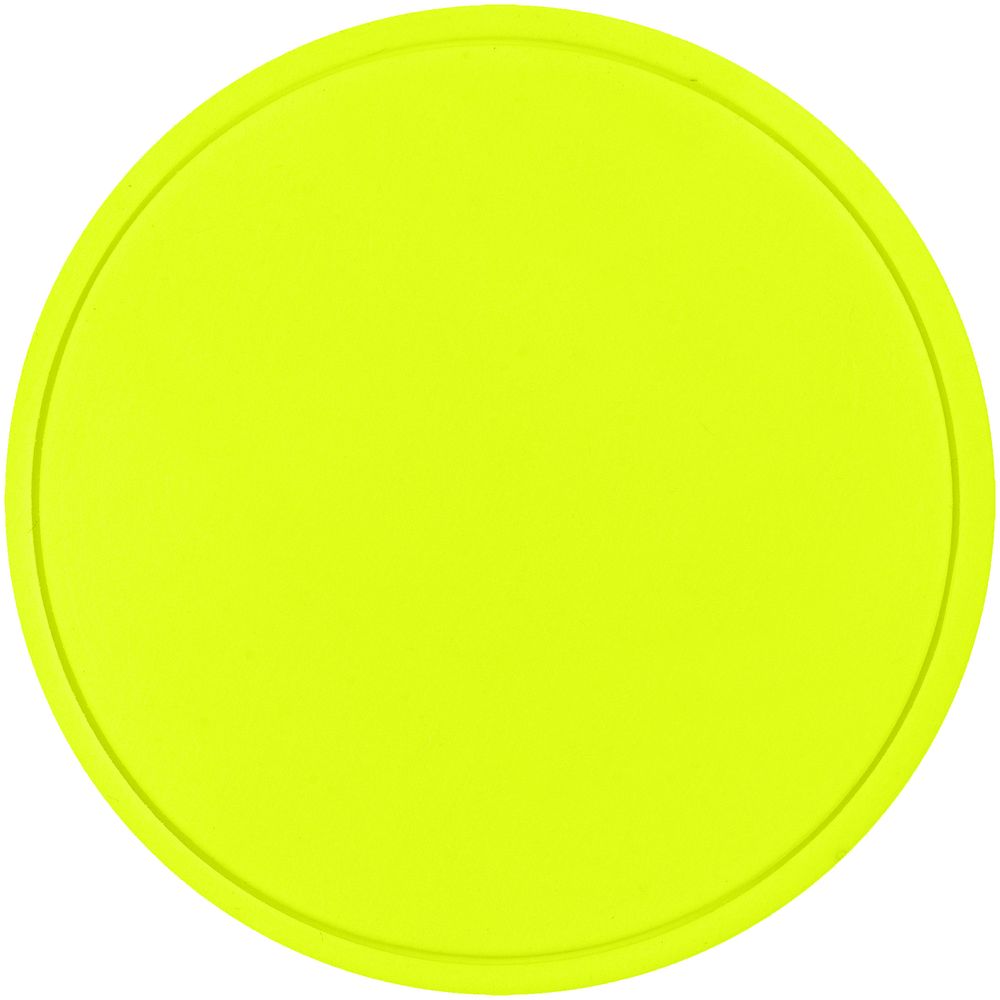 Лейбл из ПВХ Dzeta Round, L, желтый неон-1
