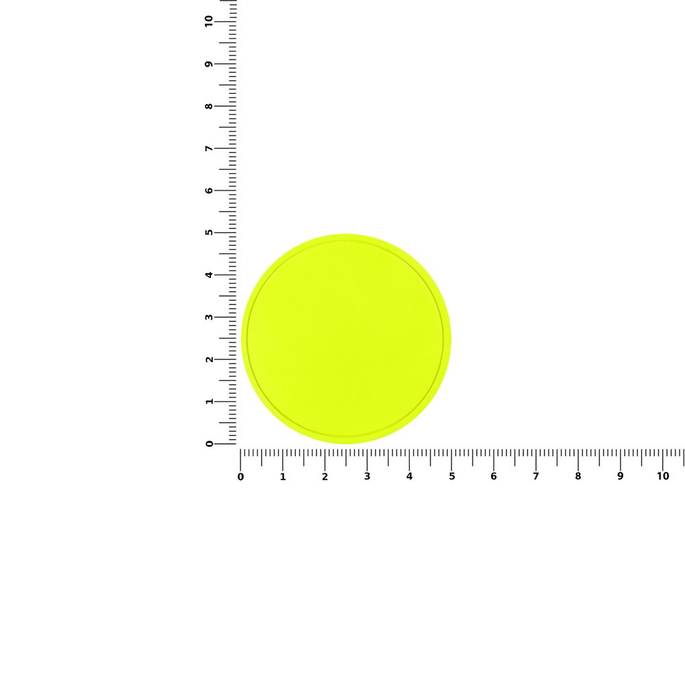 Лейбл из ПВХ Dzeta Round, L, желтый неон-2