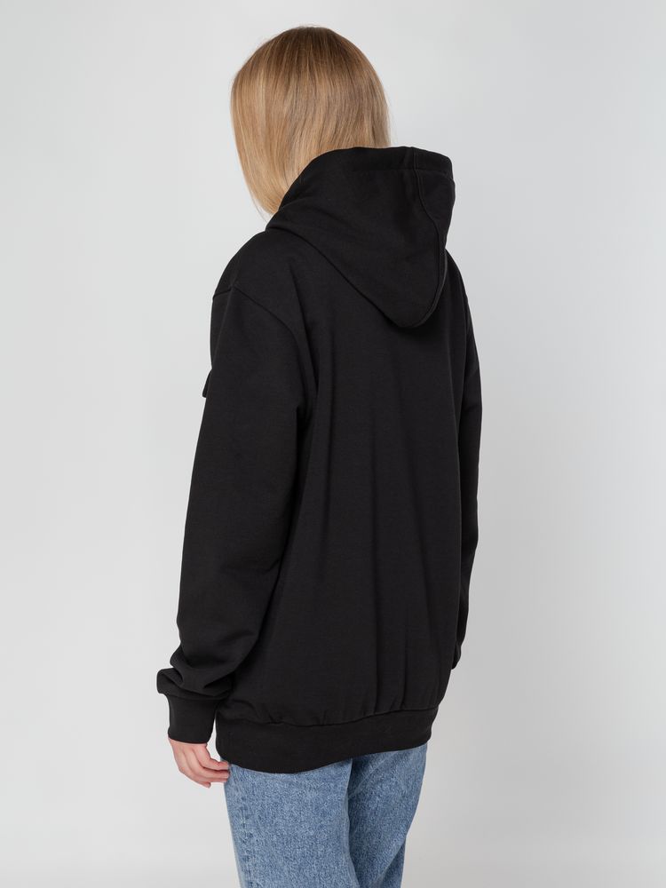 Худи унисекс с карманом на груди Chest Pocket, черное, размер XS/S-9