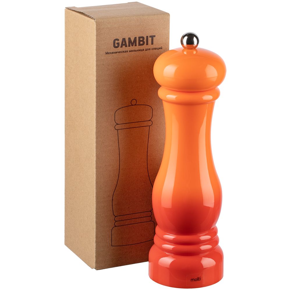 Механическая мельница для специй Gambit, оранжево-красная-6