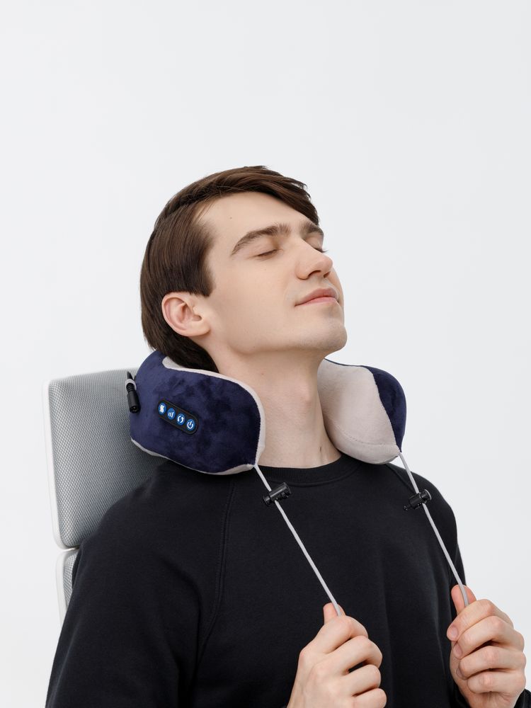 Дорожная подушка-массажер inRelax, синяя-15