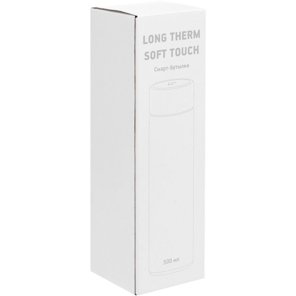 Смарт-бутылка с заменяемой батарейкой Long Therm Soft Touch, черная-10