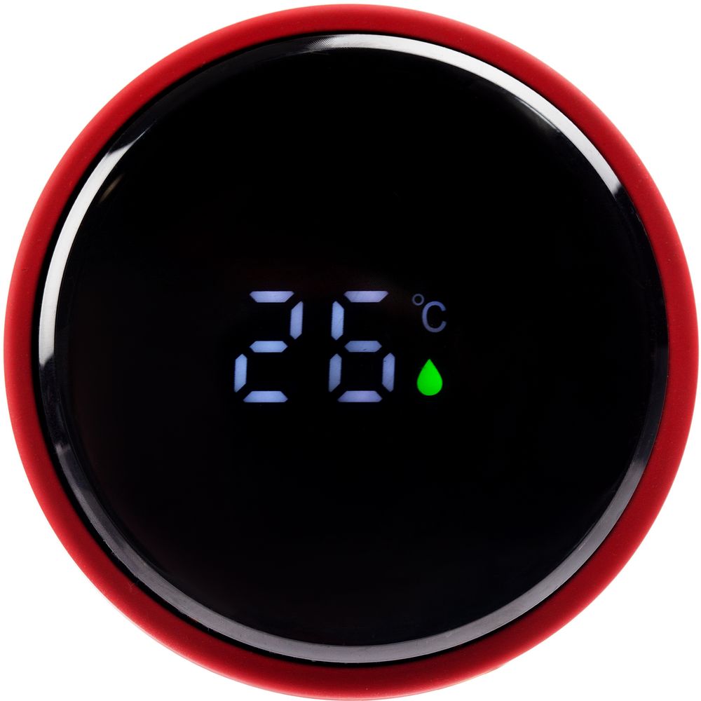 Смарт-бутылка с заменяемой батарейкой Long Therm Soft Touch, красная-6