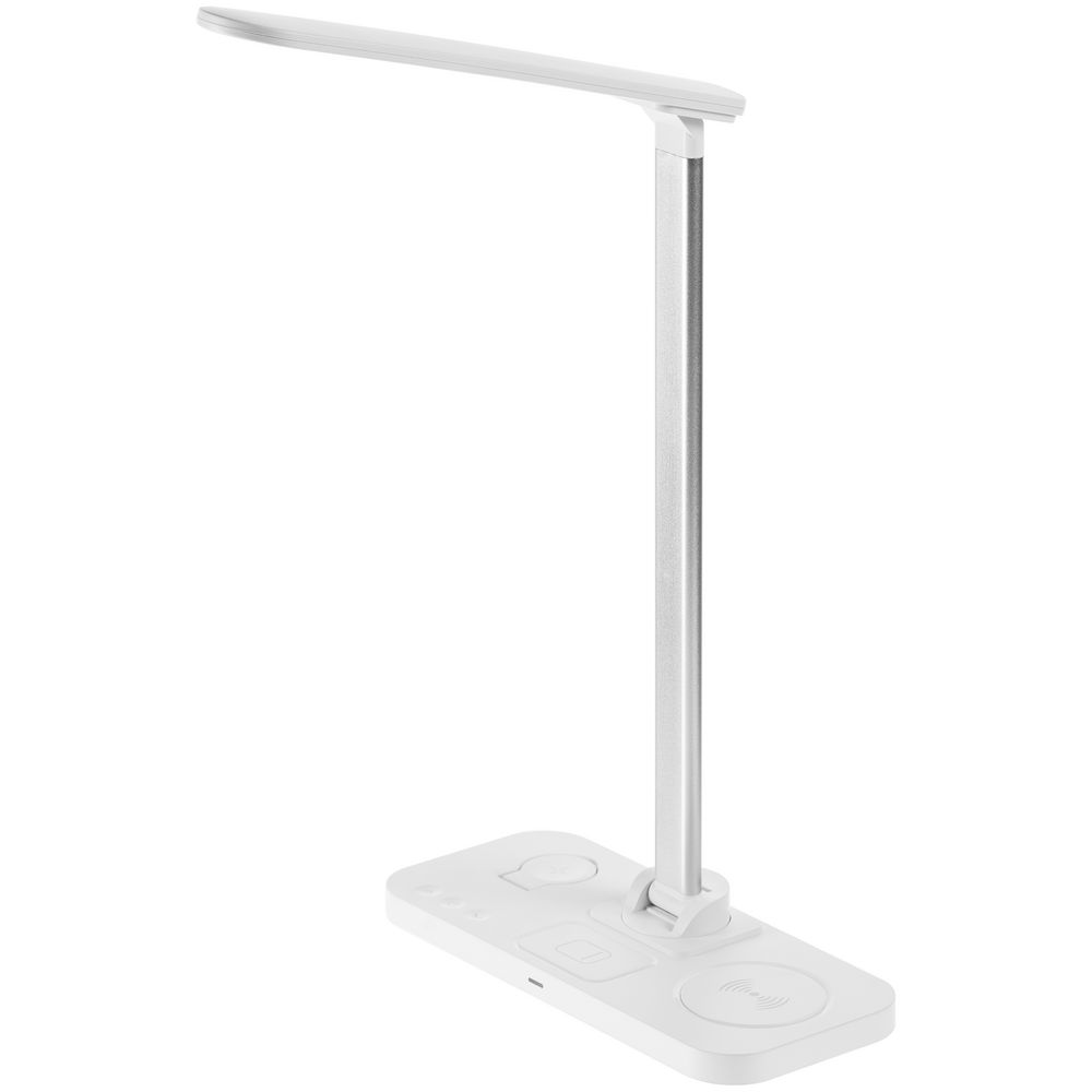 Настольная лампа с беспроводной зарядкой Power Light, белая-3