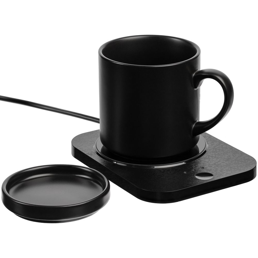 Кружка с подогревом и беспроводной зарядкой dualBase plus, черная-4