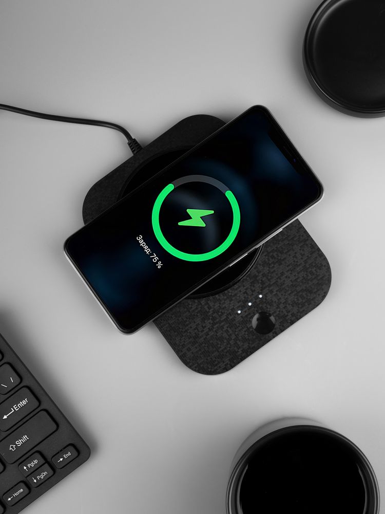 Кружка с подогревом и беспроводной зарядкой dualBase plus, черная-11