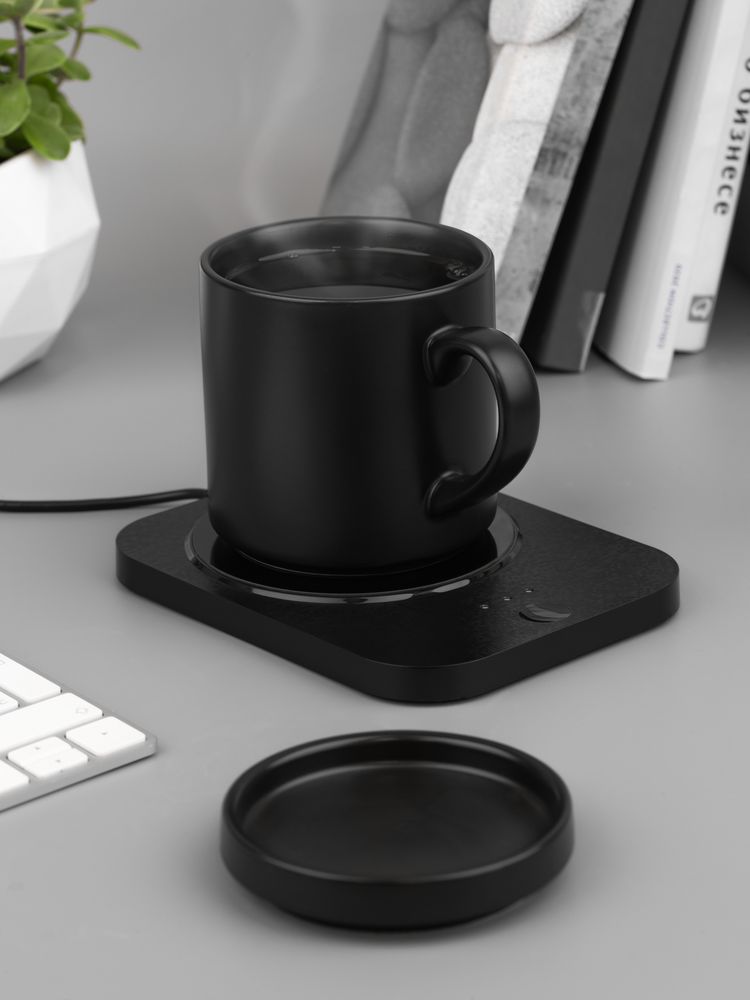 Кружка с подогревом и беспроводной зарядкой dualBase plus, черная-12
