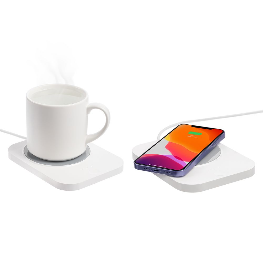 Кружка с подогревом и беспроводной зарядкой dualBase plus, белая-9