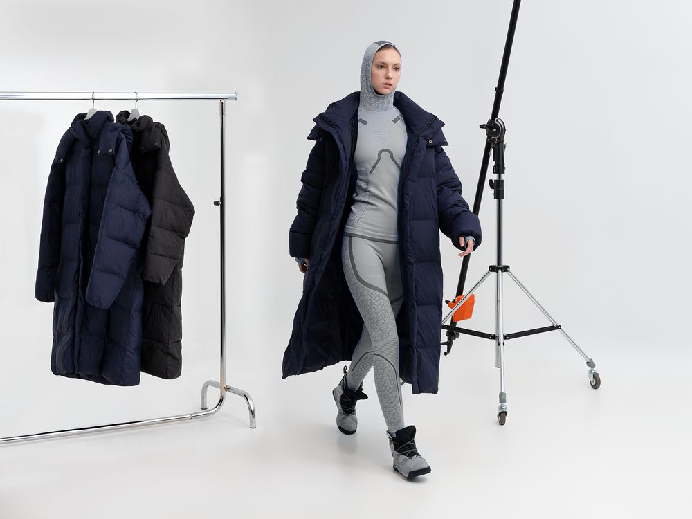 Пуховик унисекс Kapsula, темно-синий, размер ХS/S-16