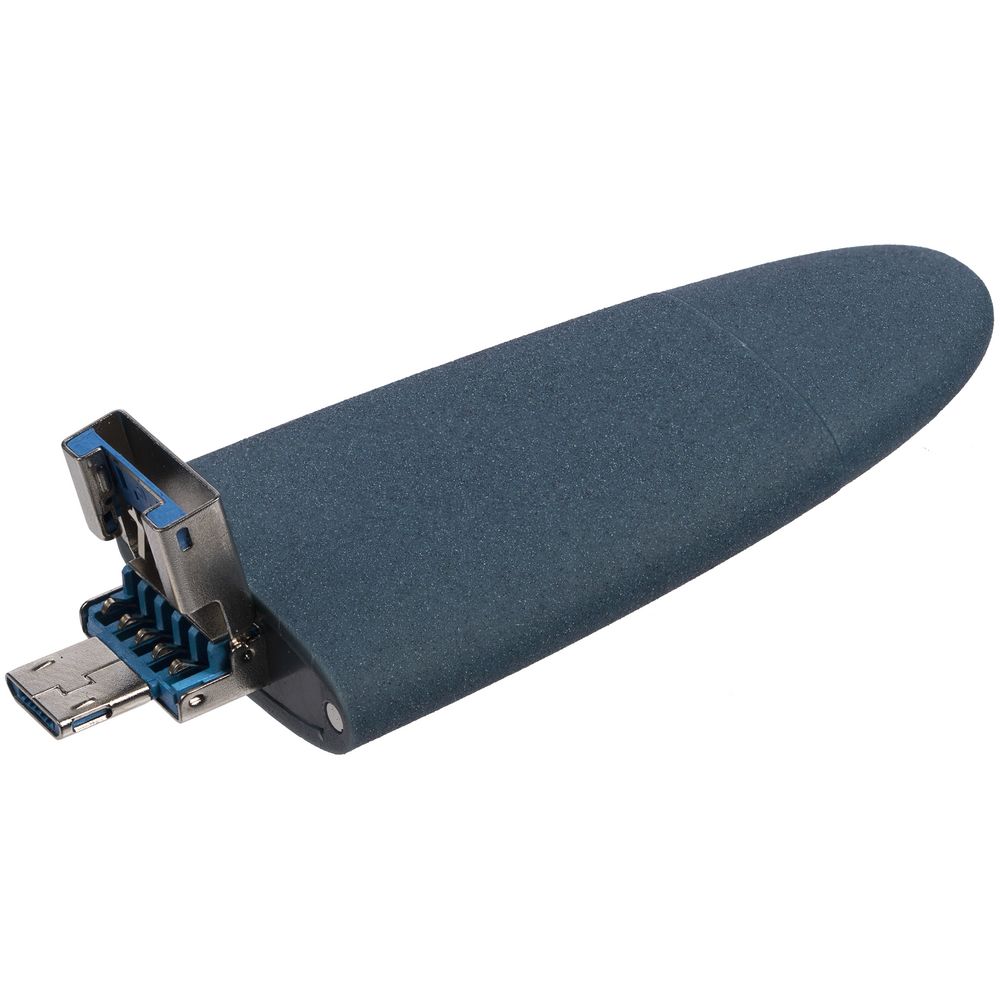 Флешка Pebble Universal, USB 3.0, серо-синяя, 32 Гб-4