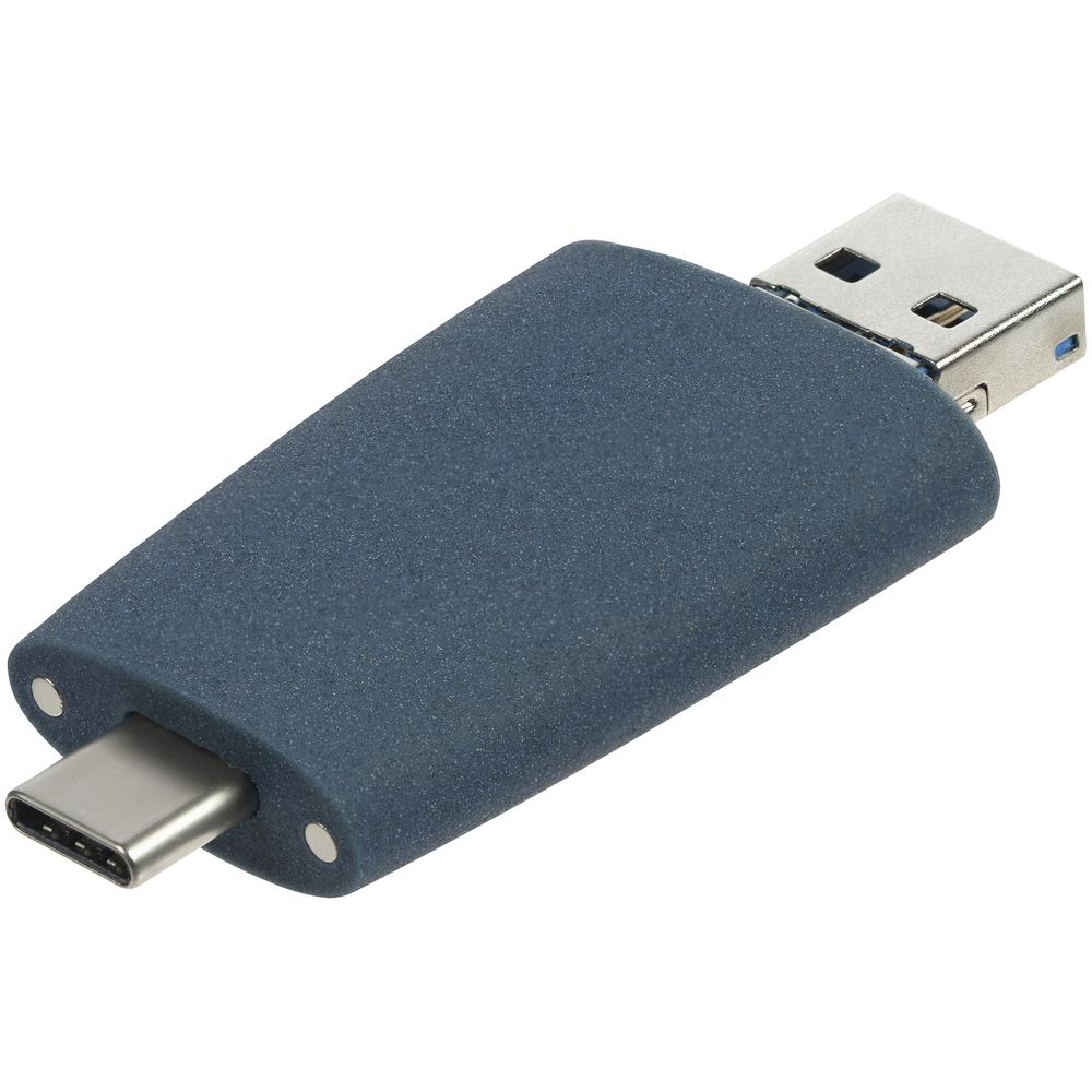 Флешка Pebble Universal, USB 3.0, серо-синяя, 32 Гб-6