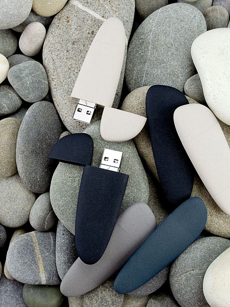 Флешка Pebble Universal, USB 3.0, серо-синяя, 32 Гб-11