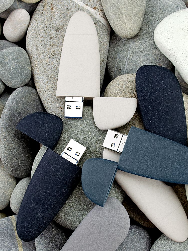 Флешка Pebble Universal, USB 3.0, серо-синяя, 32 Гб-13