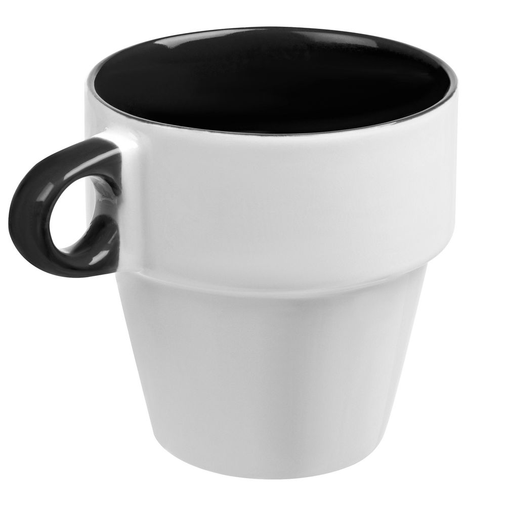 Набор из 4 кружек Inset с подставкой, черный-4