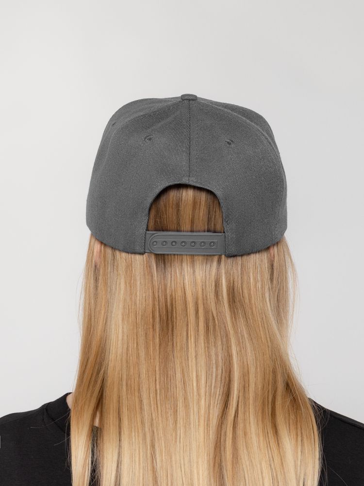 Бейсболка Snapback с прямым козырьком, серая-7