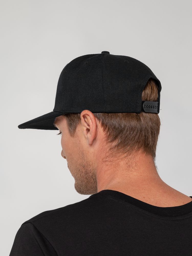 Бейсболка Snapback с прямым козырьком, черная-5