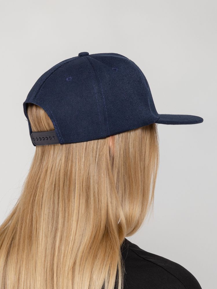 Бейсболка Snapback с прямым козырьком, темно-синяя-6