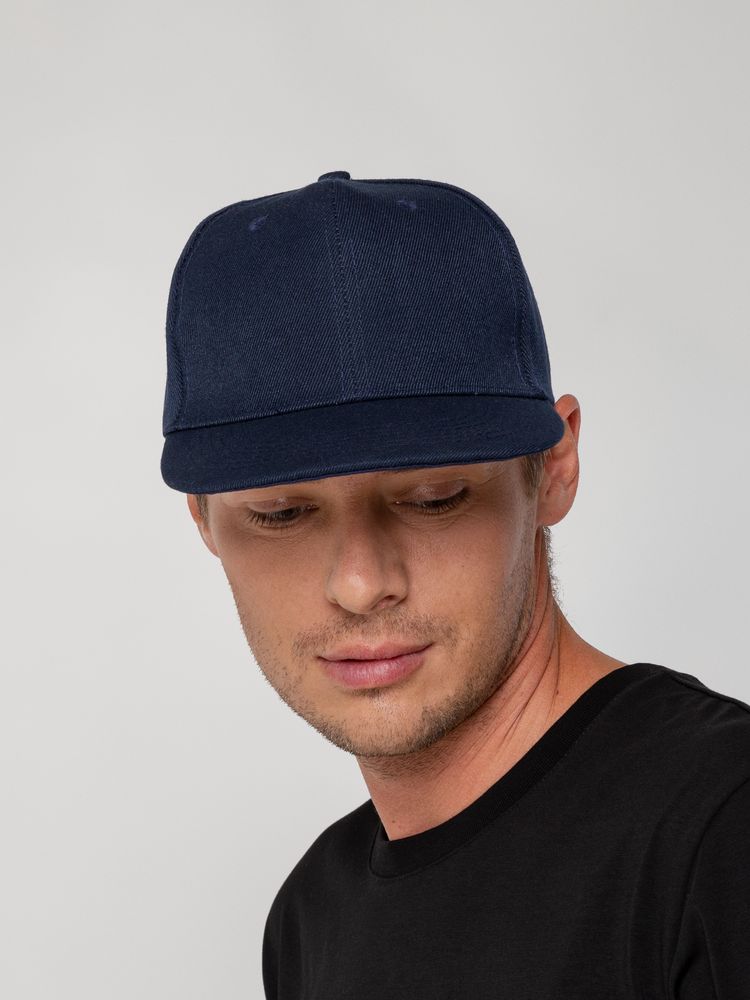 Бейсболка Snapback с прямым козырьком, темно-синяя-7