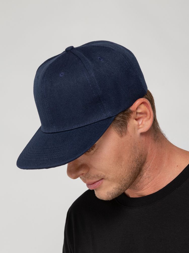 Бейсболка Snapback с прямым козырьком, темно-синяя-8