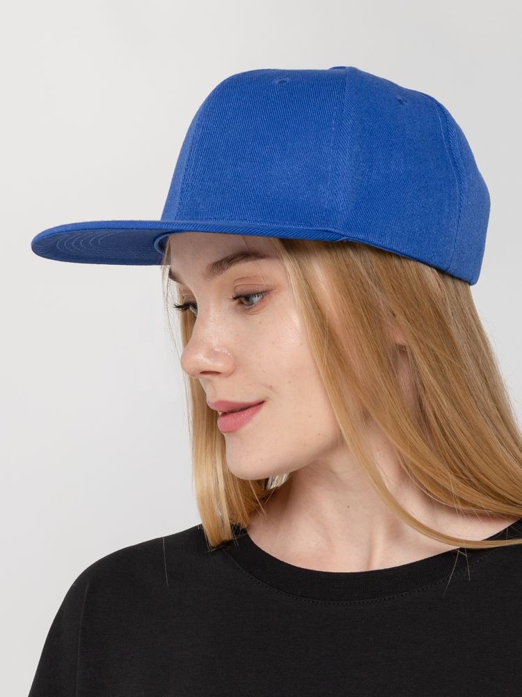 Бейсболка Snapback с прямым козырьком, ярко-синяя-5