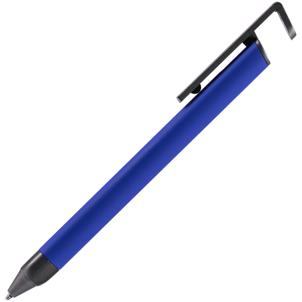 Ручка шариковая Standic с подставкой для телефона, синяя-2