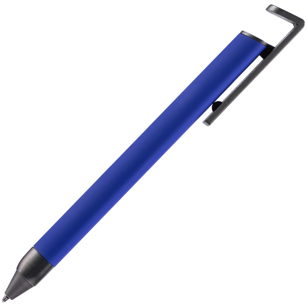 Ручка шариковая Standic с подставкой для телефона, синяя-3
