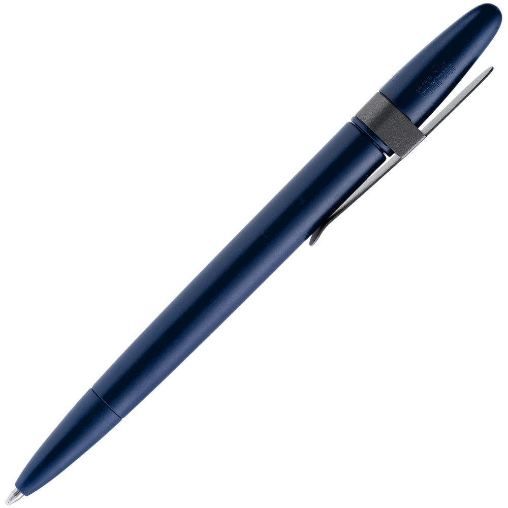 Ручка шариковая Prodir DS5 TSM Metal Clip, синяя с серым-2