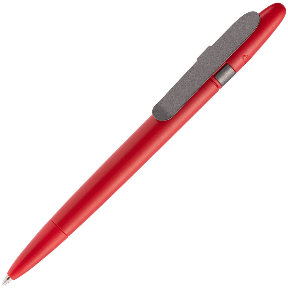 Ручка шариковая Prodir DS5 TSM Metal Clip, красная с серым-1