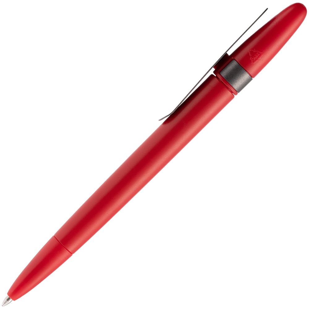 Ручка шариковая Prodir DS5 TSM Metal Clip, красная с серым-2