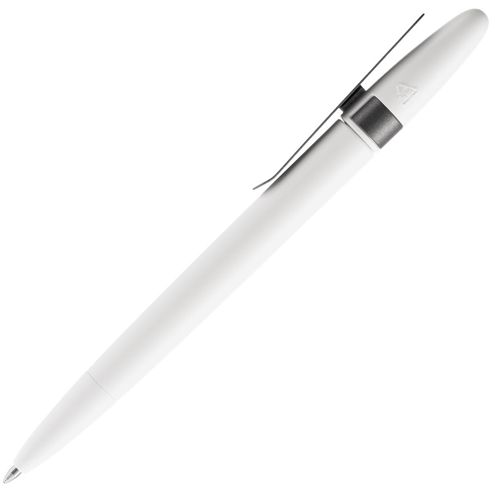 Ручка шариковая Prodir DS5 TSM Metal Clip, белая с серым-2
