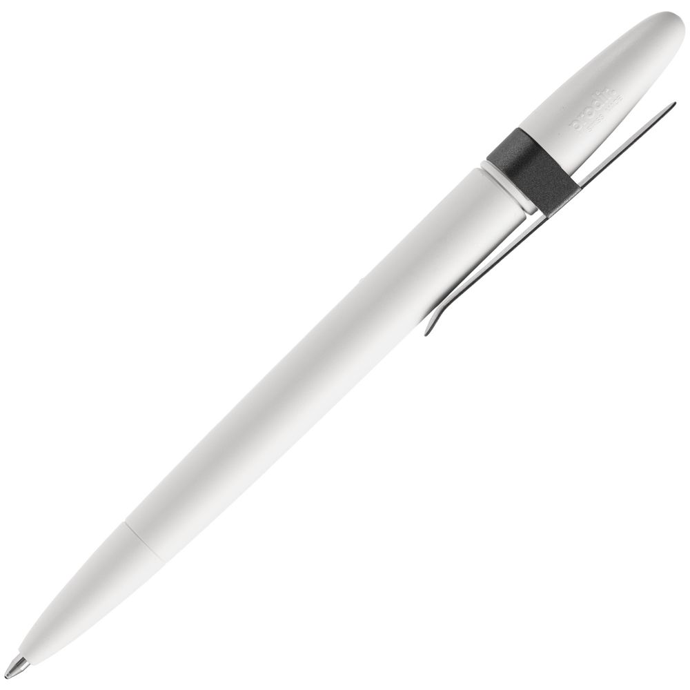 Ручка шариковая Prodir DS5 TSM Metal Clip, белая с серым-3