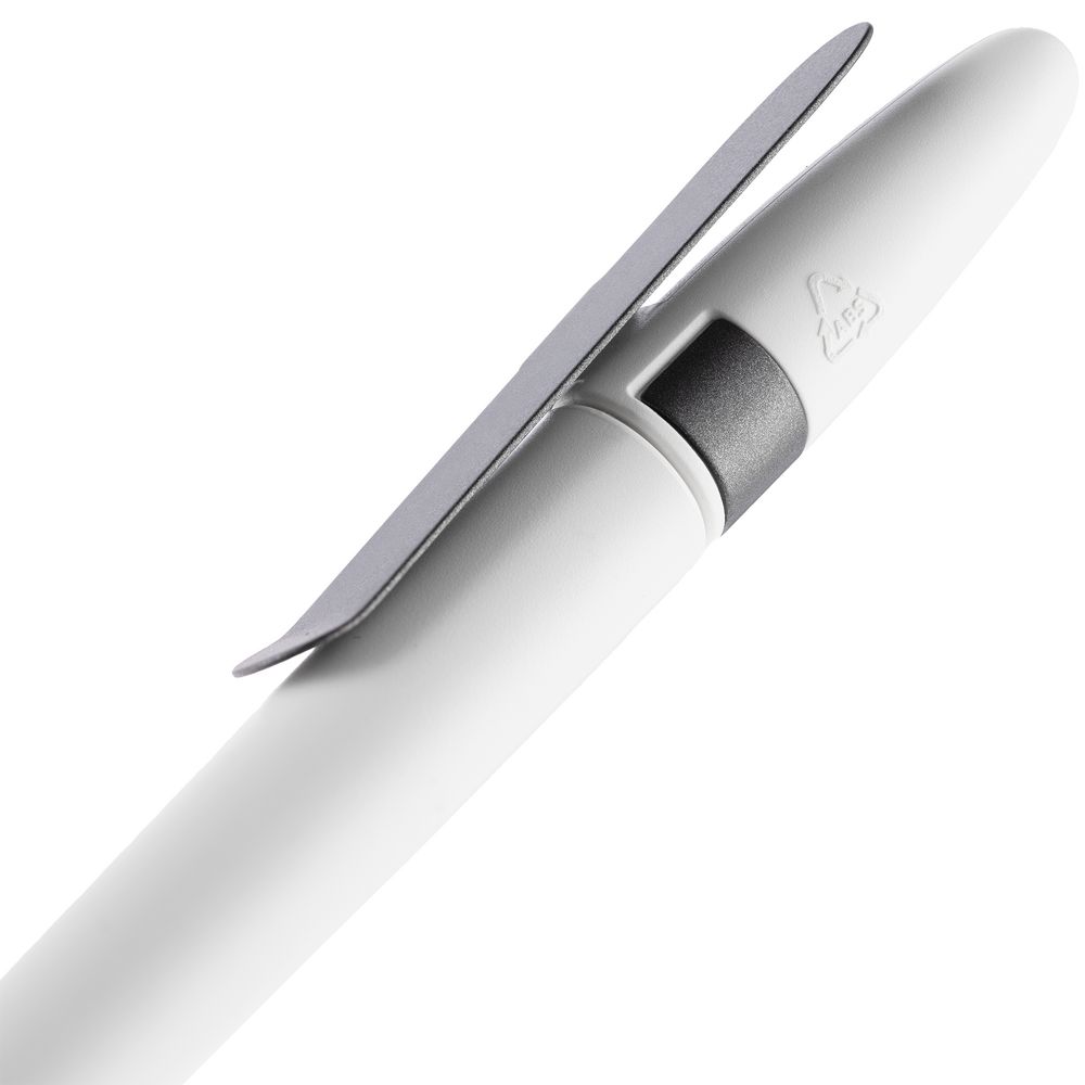 Ручка шариковая Prodir DS5 TSM Metal Clip, белая с серым-5