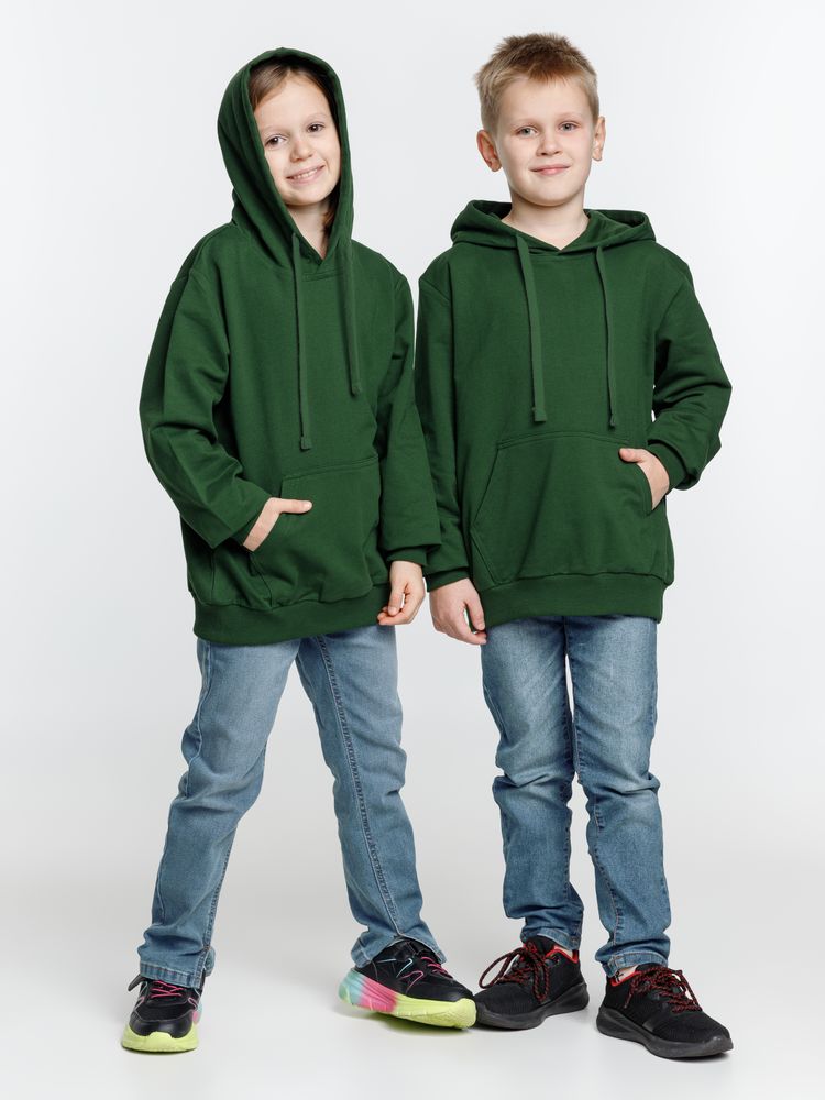 Худи детское Kirenga Kids 2.0, темно-зеленое, 6 лет-9