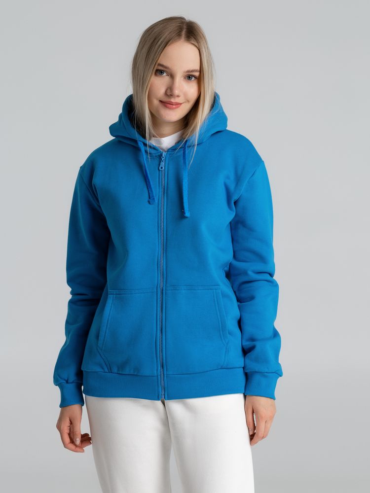 Толстовка на молнии с капюшоном Siverga Heavy 2.0, бирюзовая, размер XS-9