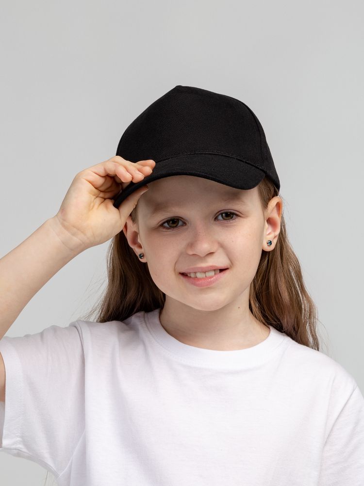 Бейсболка детская Standard Kids, черная-4