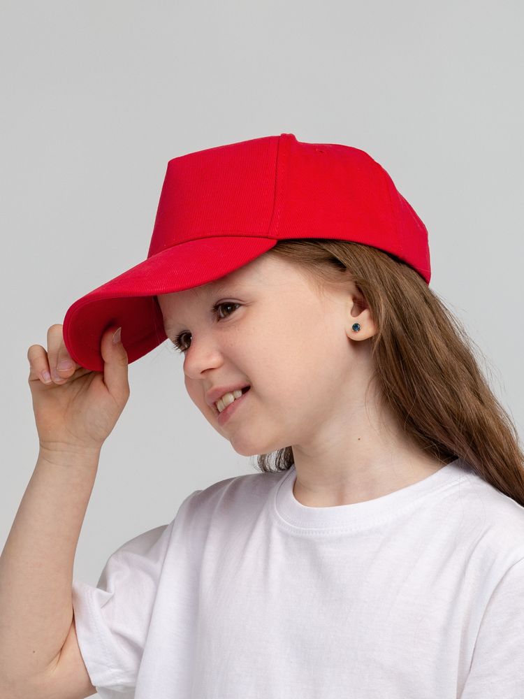 Бейсболка детская Standard Kids, красная-7
